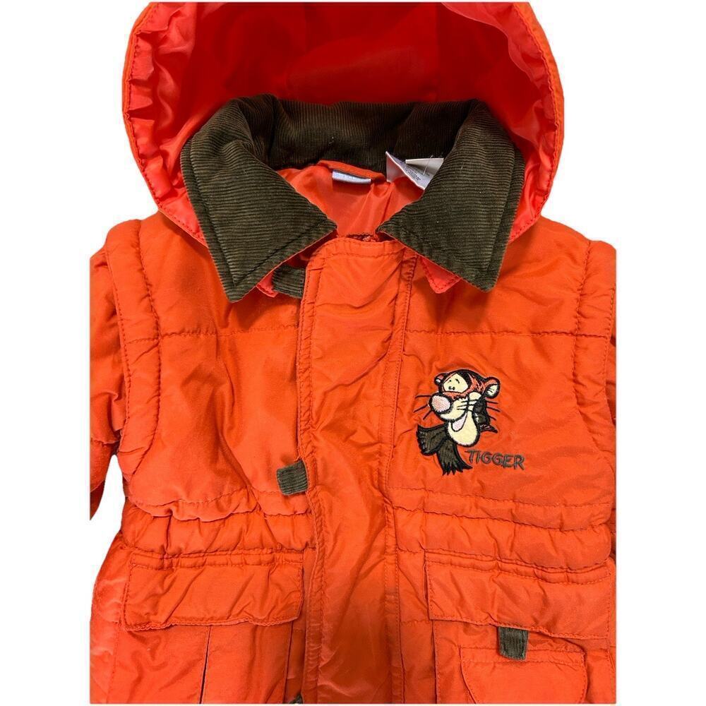 Vintage Winnie The Pooh Tigger Baby Winter Coat Jacket Orange 3-6 Months - Picture 2 of 7